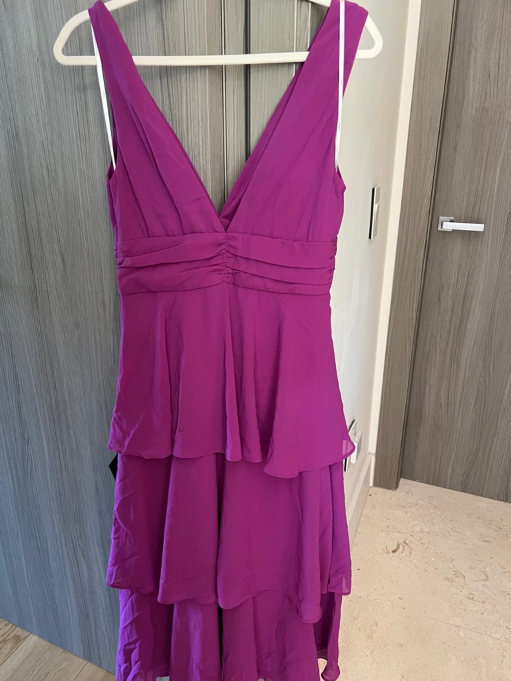 NWT LULU'S Celebration tired party event dress purple M - Picture 5 of 9